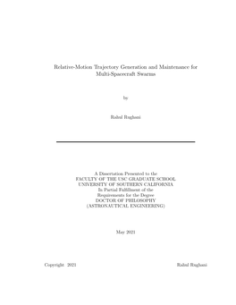 Relative-Motion Trajectory Generation and Maintenance for Multi-Spacecraft Swarms