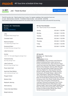 401 Bus Time Schedule & Line Route