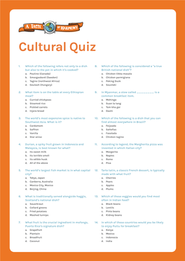 Cultural Quiz