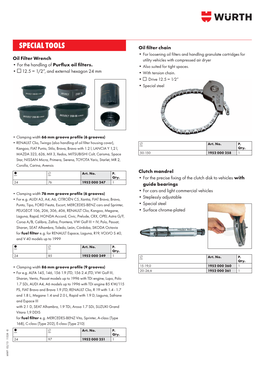 SPECIAL TOOLS SPECIAL 12.5 =1/2”, Hexagon Andexternal 24 Mm Fuel Fuel ﬁ ﬁ Lter Lter E.G