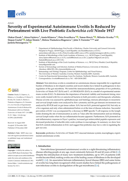 Severity of Experimental Autoimmune Uveitis Is Reduced by Pretreatment with Live Probiotic Escherichia Coli Nissle 1917