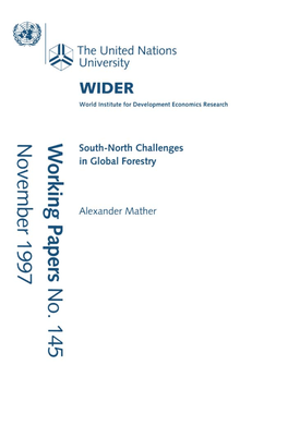 South-North Challenges in Global Forestry