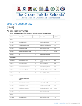 2014 GPS Swimming Calendar