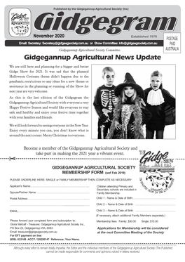 Gidgegram November 2020