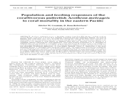 Population and Feeding Responses of the Corallivorous Pufferfish Arothron Meleagris to Coral Mortality in the Eastern Pacific