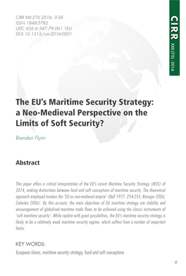 The EU's Maritime Security Strategy: a Neo-Medieval Perspective on The