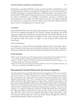 International Criminal Tribunal for the Former Yugoslavia; International Tribunals; Prosecute and Punish; Rwanda; Special Court for Sierra Leone