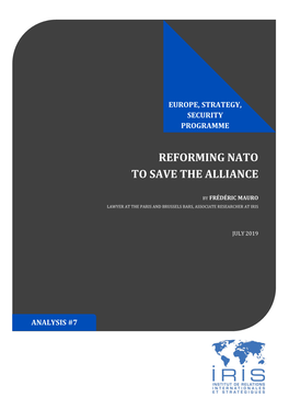 Reforming Nato to Save the Alliance