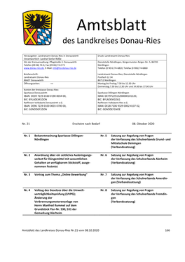 Amtsblatt Des Landkreises Donau-Ries