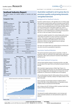 Seafood Industry Report