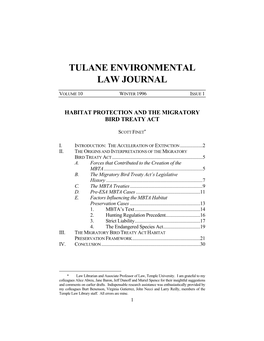 Tulane Environmental Law Journal