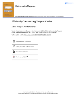 Efficiently Constructing Tangent Circles