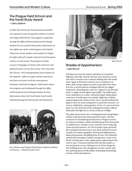 Humanitas Spring 2003