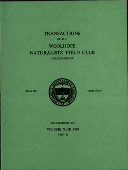 Transactions Woolhope Naturalists' Field Club