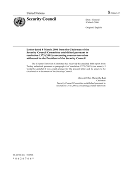 Security Council Distr.: General 8 March 2006