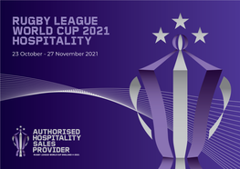 Rugby League World Cup 2021 Hospitality