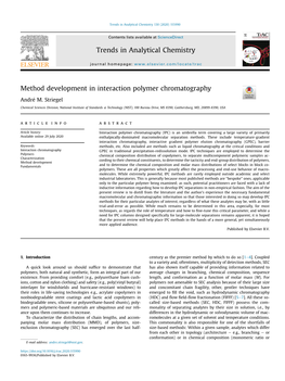 Method Development in Interaction Polymer Chromatography