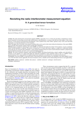 Revisiting the Radio Interferometer Measurement Equation IV