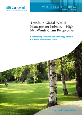 Trends in Global Wealth Management Industry – High Net Worth Client Perspective