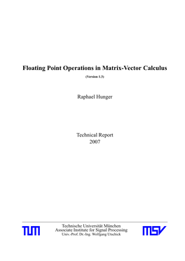 Floating Point Operations in Matrix-Vector Calculus
