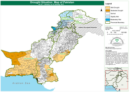 Drought Situation Map of Pakistan As of 1 January to 15 January, 2017 Legend