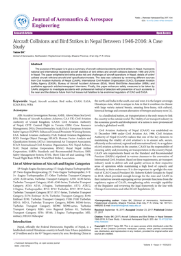 Aircraft Collisions and Bird Strikes in Nepal