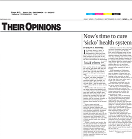 Sicko’ Health System Themselves by EVELYN V