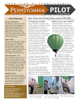 PENNSYLVANIA PILOT Vol 23 No 3, Fall 2012