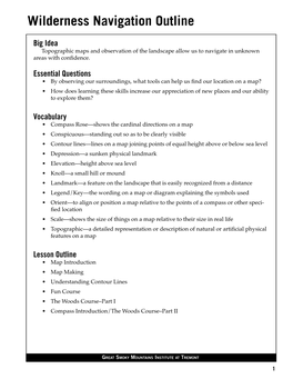 Wilderness Navigation Outline