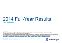 2014 Full-Year Results Data Appendix