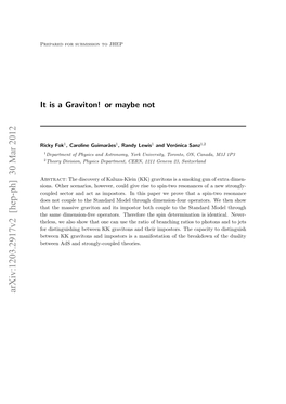 Arxiv:1203.2917V2 [Hep-Ph] 30 Mar 2012 Contents