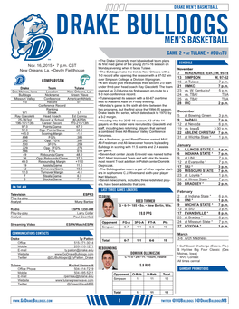 Men's Basketball Drake Combined Team Statistics (As of Nov 13, 2015) All Games