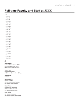 Full-Time Faculty and Staff at JCCC 1