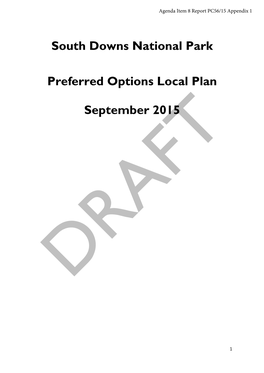 South Downs National Park Preferred Options Local Plan September 2015