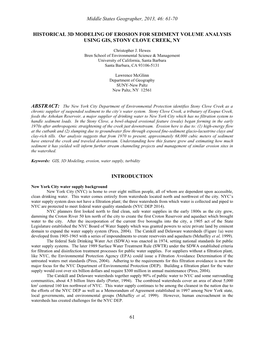 Middle States Geographer, 2013, 46: 61-70 61 HISTORICAL 3D