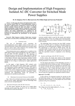 Design and Implementation of High Frequency Isolated AC-DC Converter for Switched Mode Power Supplies