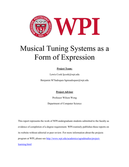 Musical Tuning Systems As a Form of Expression