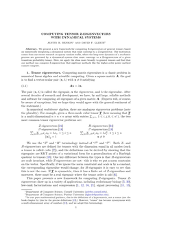 Computing Tensor Z-Eigenvectors with Dynamical Systems