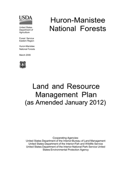 Huron-Manistee National Forests Land and Resource Management Plan