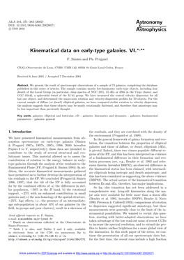 Kinematical Data on Early-Type Galaxies. VI.?,??