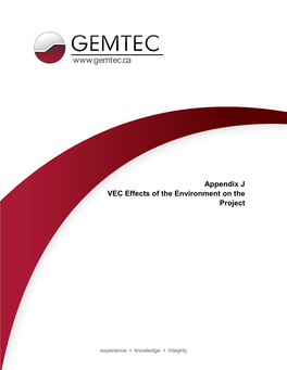 Appendix J VEC Effects of the Environment on the Project