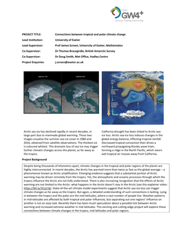 Connections Between Tropical and Polar Climate Change Lead Institution