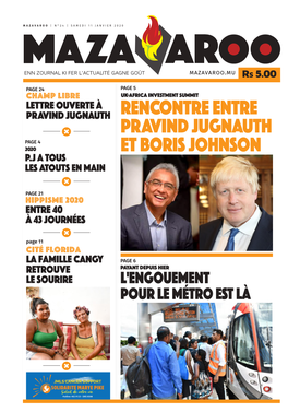 Rencontre Entre Pravind Jugnauth Et Boris Johnson