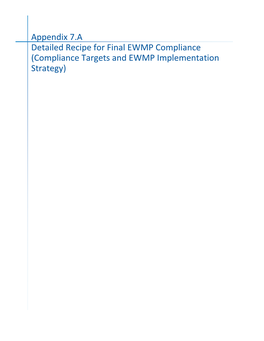 Compliance Targets and EWMP Implementation Strategy)