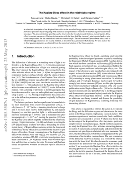 Relativistic Properties of the Kapitza-Dirac Effect