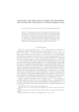 Computing the First Betti Number and Describing the Connected Components of Semi-Algebraic Sets