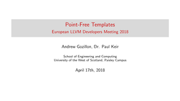 Point-Free Templates European LLVM Developers Meeting 2018