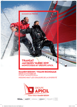 Transat Jacques Vabre 2019 Monocoque 60’ Groupe APICIL