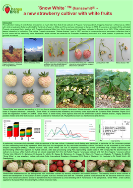 Snow White´ TM (Hansawhit(S) - a New Strawberry Cultivar with White Fruits