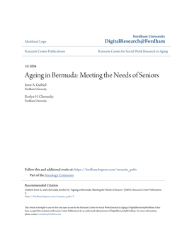 Ageing in Bermuda: Meeting the Needs of Seniors Irene A